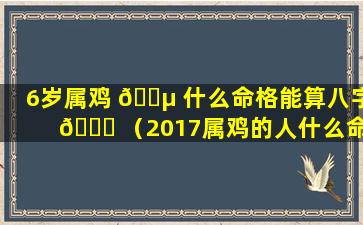 6岁属鸡 🐵 什么命格能算八字 🐛 （2017属鸡的人什么命格）